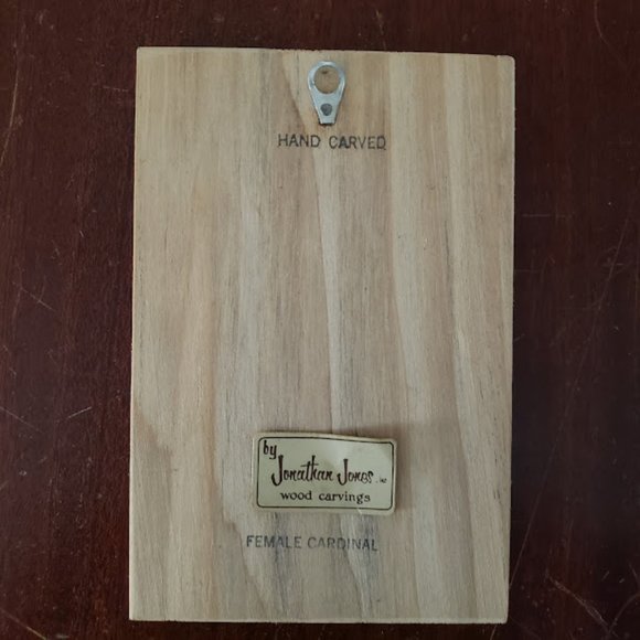 Jonathan Jones Wood Carvings Hand Carved Cardinal Bird Male Female Pair 2pc Vtg - Picture 5 of 16